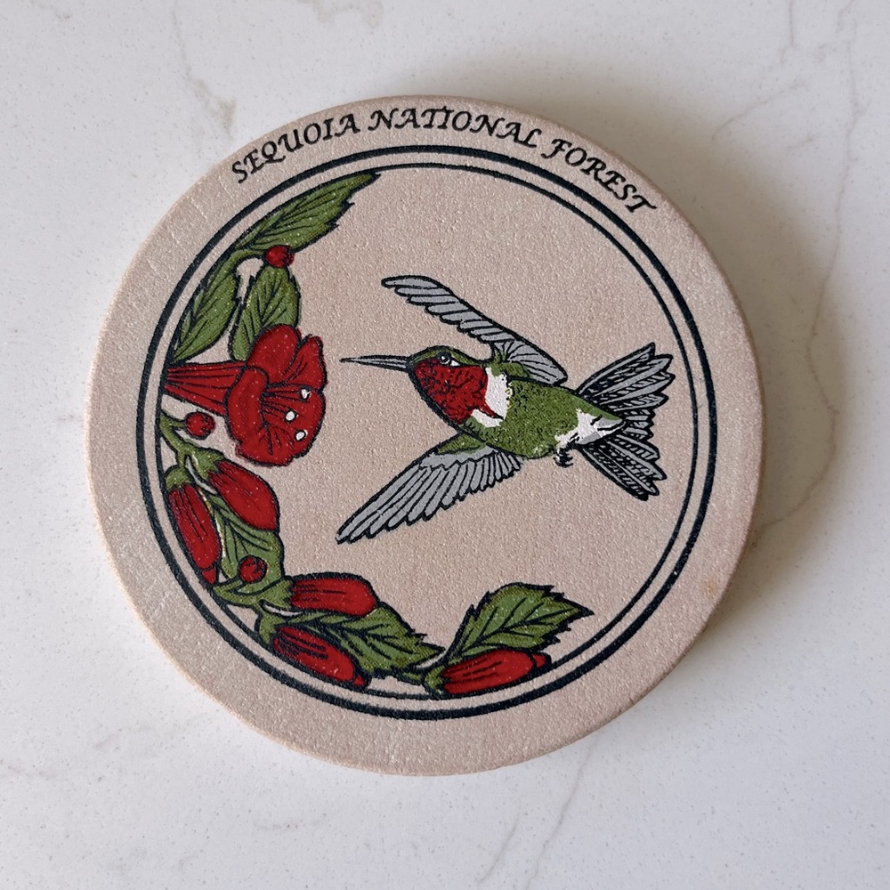 Sequoia National Forest Hummingbird Clay Coaster